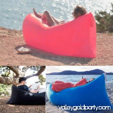 Vetroo Inflatable Hangout BLUE Lounger with Portable Carry Bag - Suitable For Camping, Pool, Beach Couch Sofa, Dream Chair Garden Cushion, Sleeping Portable Air Bed